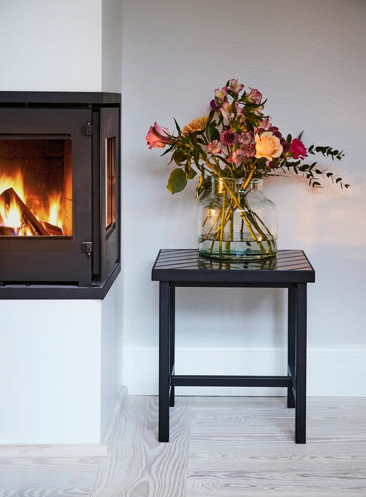 Warm Nordic Herringbone Sidebord - Soft black