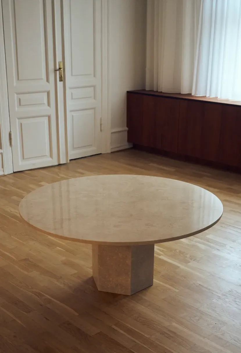 MarmoMarmo Bordplade Ø120, Travertine Marmor (Poleret)