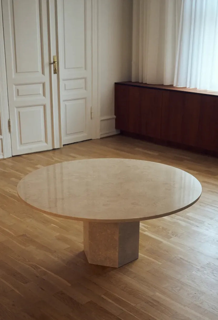 MarmoMarmo Bordplade Ø120, Travertine Marmor (Poleret)