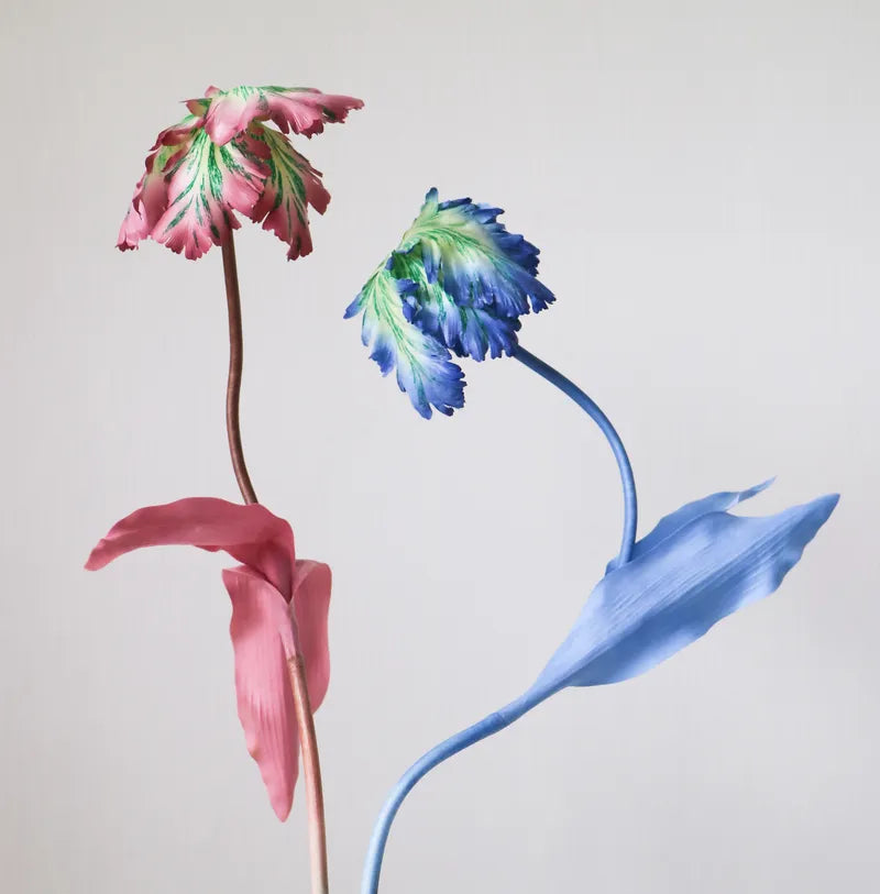 Reevein Studios Tulip Bell Dusty Blue Faux Flowers