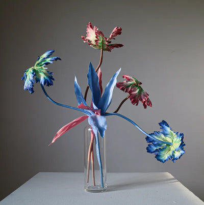 Reevein Studios Tulip Bell Dusty Blue Faux Flowers