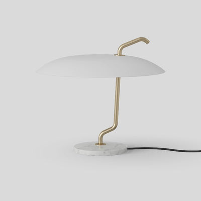 Astep Model 537 Bordlampe - Hvid Skærm / Messing / Hvid marmor