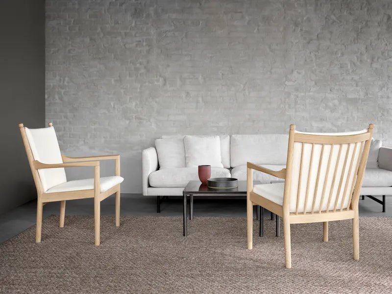 Fredericia Wegner Loungestol 1788 - Lys-ternet polstring / Hvidolieret eg