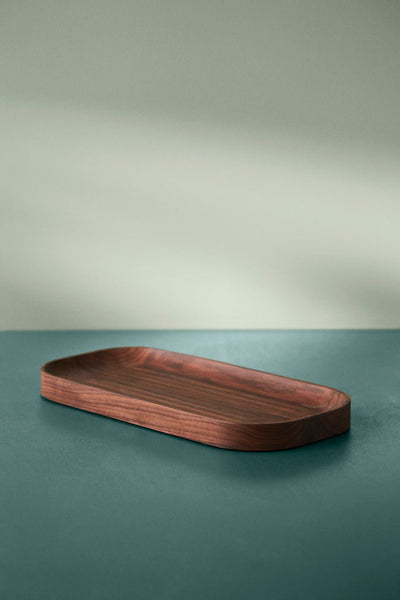 Warm Nordic - Carved Wood Tray bakke, Oval, Valnød