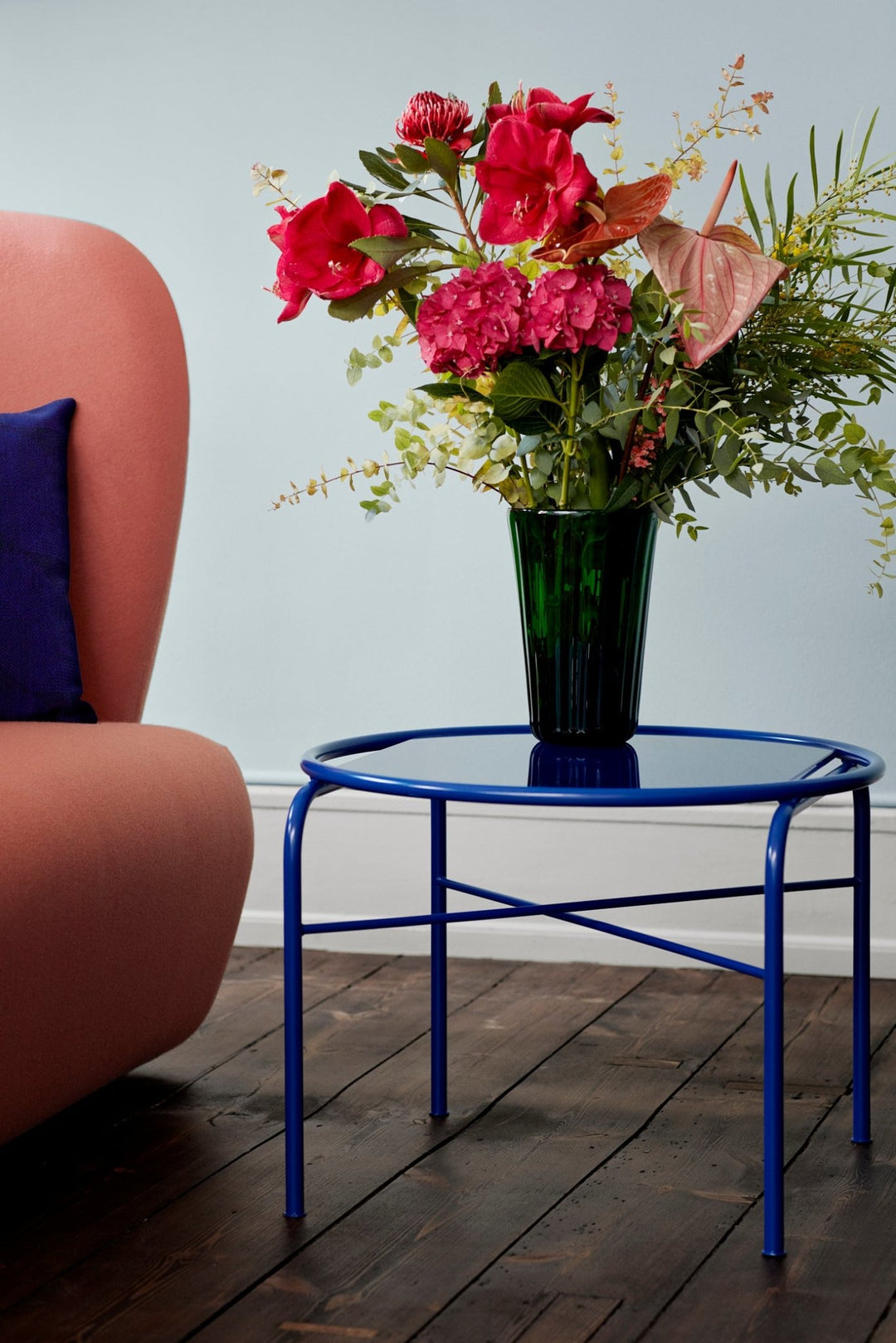 Warm Nordic - Secant table circle Bord/Sofabord, Glass blue
